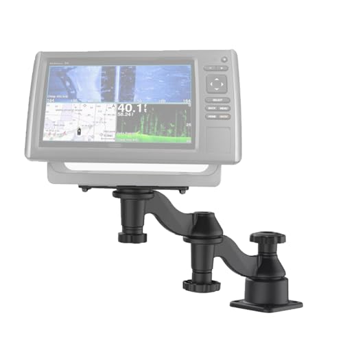 Image of Horizontal 11.4 inch Swing Arm Ram Mount for Fishfinders & Chartplotters, Fish Finder Mount Compatible with Lowrance, Raymarine and More, 6.25x2 inch Base