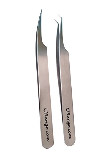 Preisvergleich Produktbild Pinzette gerade gebogen für individuelle Wimpernverlängerung / Wimpernpinzette Professionell Edelstahl