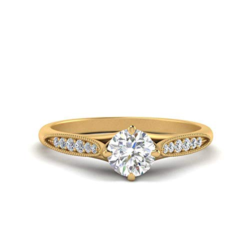Image of Choose Your Gemstone Compass Point Ring Yellow Gold Plated Round Shape Vintage Engagement Rings Ornaments for Wife Symbol of Love Clarity Comfortable US Size 4 to 12