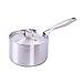 Garnek do mleka, garnek gospodarstwa domowego, naczynia do gotowania patelnia na mleko bez powlekanego nieprzywierająca ekologiczny rondel 304 stal nierdzewna głęboka z hartowaną pokrywą do kuchenek indukcyjnych/gazowych, profesjonalne bezpieczne indukcyjne, srebrny (rozmiar: 16 cm)