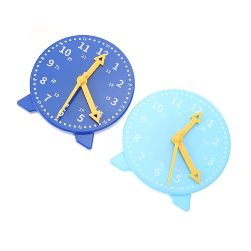 Abaodam 2Pcs Educational Display Clock Model Prop for Analog Teaching Clock for School Learning Random Color for Recognition and Classroom Demonstration