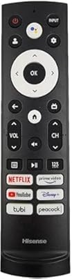 OEM Replacement Remote Control for All Hisense UHD 4K ULED Smart Google TVs with Voice Control 43A6H 50A6H 55A6H 65A6H 75A6H 50U6H 55U6H 65U6H 75U6H75U8H (Netflix/Prime/YouTube/Disney+/Tubi/Peacock)
