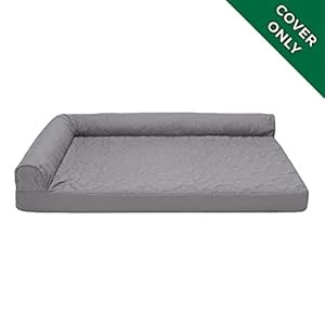   Furhaven-Replacement-Dog-Bed-Cover-Pinsonic-Quilted-Paw-L-Shaped-Chaise-Machine-Washable-Titanium-Large
