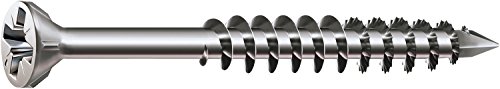SPAX Glasleistenschraube aus Edelstahl rostfrei A2, 3,5 x 40 mm, 200 Stück, Kreuzschlitz Z2, Senkkopf mit Fräsrippen…