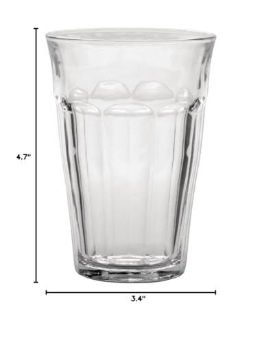 Duralex Made In France Picardie Clear Tumbler, Set of 6, 12.2 oz