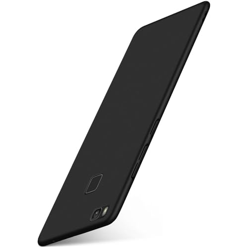 moex® Cover Ultra-Sottile Compatibile con Huawei P9 Lite | Rigida/Anti-graffio, Nero Metallico