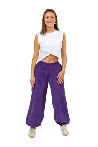 Pantalon aladin velours violet ample pour effacer les complexes