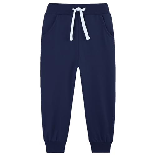 4 Pack Toddler and Kids Boys Sweatpants Joggers Cotton Active Soft Joggers Pants with Functional Drawstring 2-14Y2