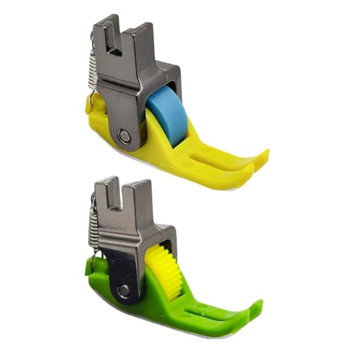2Pcs Roller Presser Foot For Sewing Machines Smoothly Stitching Replaceable Rollers Pressers Feet Enthusiasts