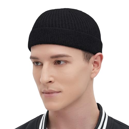 choshion Fisherman Beanie Hats for Men Women,Wool Knit Trawler Skull Cap,Watch Cap,Spring Fall Winter Warm Short Hats