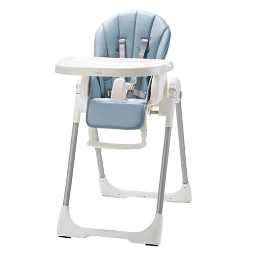 KÜB Trona de Bebe Evolutiva Compacta, Plegable, Ajustable y Regulable con Bandeja Extraíble - Sillita de Bebé Alta Infantil con Respaldo Reclinable para Niños - Edad 6 a 36 meses. (Azul)