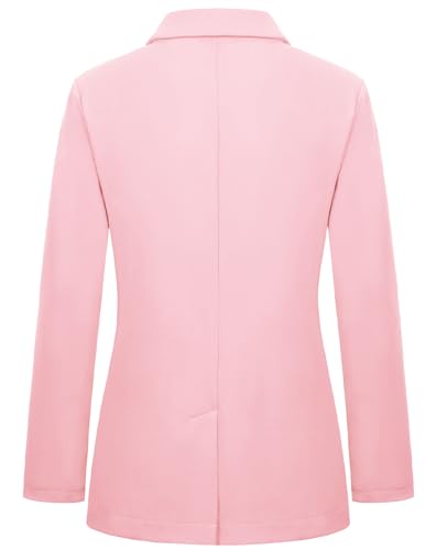 MINTLIMIT Pink Blazer Jacket for Women Notched Lapel Long Sleeve One Button Suit Jackets Tailored Outfit,M,Pink3