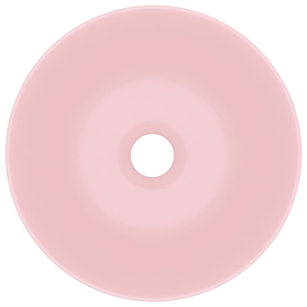 SKM Waschbecken Keramik Mattrosa Rund,Heimwerkerbedarf,Sanitärbedarf,Sanitärkeramik & Armaturen,Waschbecken & Spülen,Badezimmer-Waschbecken,Rosa,3.3 kg,146977