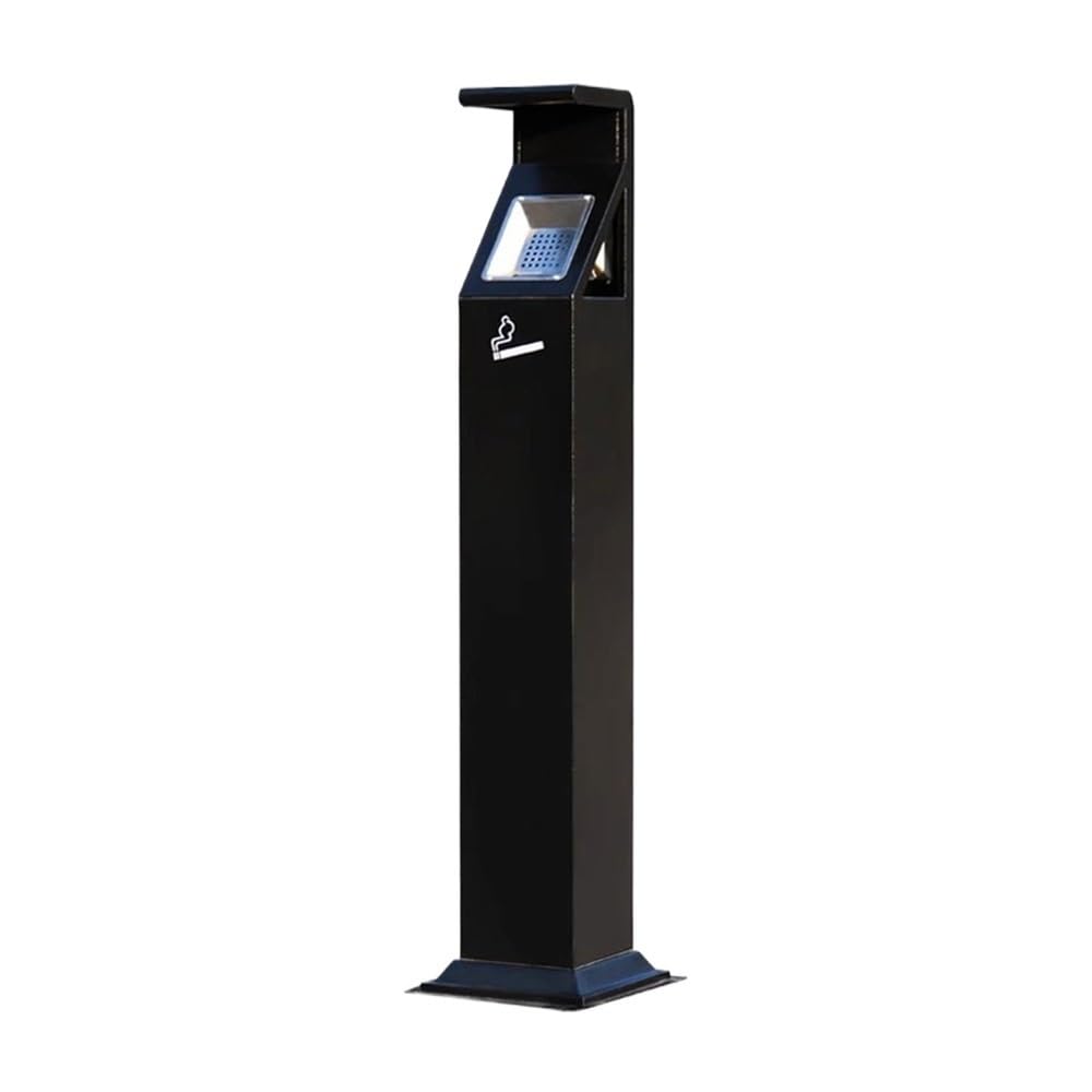 Stand ashtray Black Baked Ename Ash Pillar Outdoor Smoking Area Iron Metal Cigarette Butt Cylinder Pillar