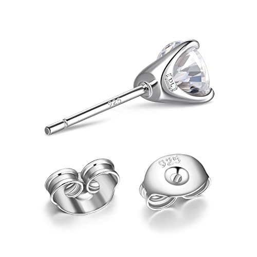Diamonlite 2 Ct Cubic Zirconia Stud Earrings For Women And Men, D Color, Vvs Clarity, Excellent Cut, Pear Shape, Rhodium Plated 925 Sterling Silver Lab Created Simulated Diamond Earrings - Teardrop Mens And Womens Silver Cz Studs #TOP5