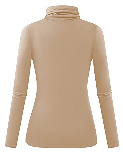 Image of Herou Womens Long Sleeve Turtleneck Slim Fitted Lightweight Casual Active Layer Tops Shirts
