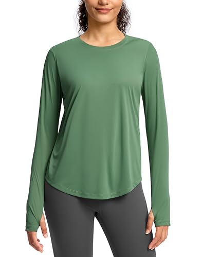 Image of Soothfeel Lightweight Long Sleeve Workout Tops for Women Gym Running Shirts