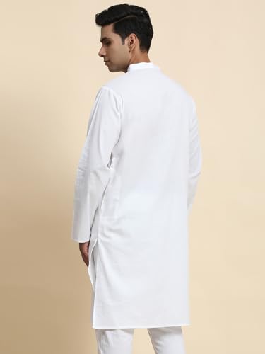 Image of Men's Cotton Solid Dress Long Kurta Regular Fit Casual