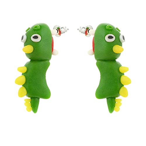 Gold Clip On Hoop Earrings Cute Earrings Animal Cartoon Fashion Soft Animal Pottery Small Earrings Earrings (@-E, One Size) #TOP25