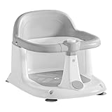 UBRAVOO Baby Badesitz für Babys von 6 bis 24 Monaten, aufrecht sitzender Badesitz, rutschfester Baby-Badewannensitz mit 4 Saugnäpfen, tolles Geschenk zur Geburt für Neugeborene und junge Mütter (Grau)