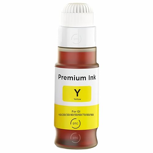 Image of Duplex DTC GI- 70 Refill Ink Compatible for Canon PIXMA G1020, G2020, G2021, G2060, G3020, G3021, G3060 Printers (GI-70 Yellow Ink 1 Pcs)