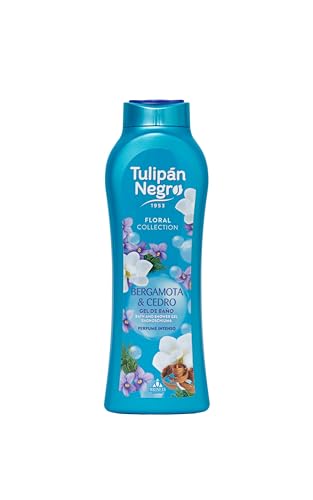 Tulipán Negro - Gel de Baño Bergamota & Cedro, Gel de Ducha Hidratante con Fragancia Floral Fresca y Duradera, 650 ml
