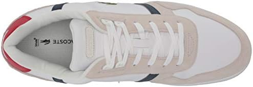 Lacoste mens T-clip 0120 2 Sma Sneaker, White/Navy/Red, 9 US | Image 4