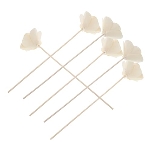 Homoyoyo Varillas Difusoras de Ratán Naturales para Aceites Esenciales 6 Piezas Diseño Floral Beige Recambio para Difusor de Aromaterapia Hogar Oficina y Hotel