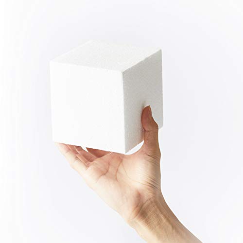 Styrofoam Blocks, 6-Count Smooth Polystyrene Foam Blocks for Crafts, 4 x 4 x 4 Inches