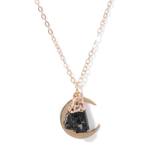Pendentif irrégulier lune en collier naturel, l'idée cadeau idéale pour elle et lui