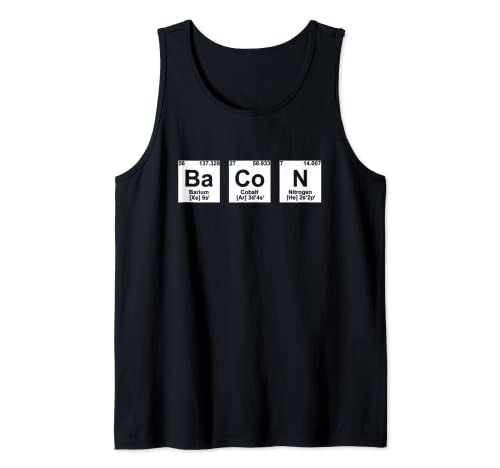 Mesa periódica divertida idea de regalo loca del diseño de la química del tocino Camiseta sin Mangas