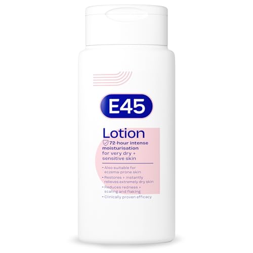 E45 Moisturising Lotion 200 ml Daily Body Moisturiser for Dry & Sensitive Skin Long-Lasting Hydration to Soothe Protect & Restore Softness