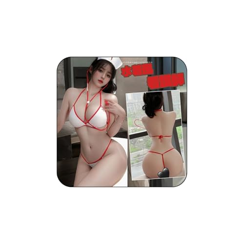 セクシー ナース マイクロビキニ コスプレ ナース服 ナースキャップ 聴診器 セクシー ランジェリー 水着 三角ビキニ 紐パン 水着風 看護師 看護婦 可愛い ミニスカ 女医コスプレ 可愛い ランジェリー セット フリーサイズ レディース 女性用 衣装 制服 人気 ハロウィン クリスマス 女装 - 画像1