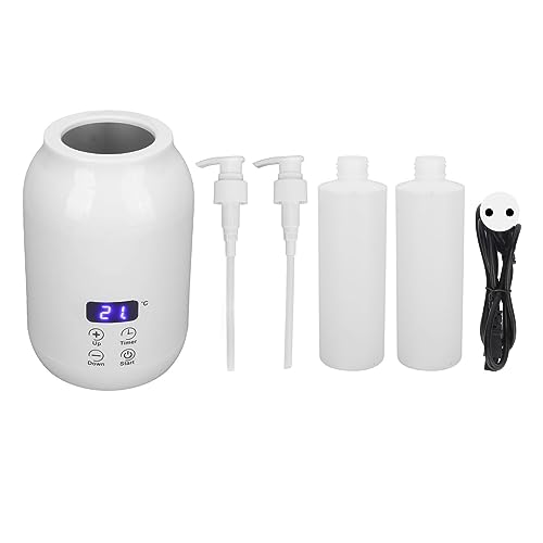 Scaldaolio per Massaggi con 2 Bottiglie di Olio Scaldabiberon per Lozione Riscaldatore Scalda Crema per Gel Lubrificante per Massaggi Spa Domestici Pro Salon (Spina UE 100-240 V)