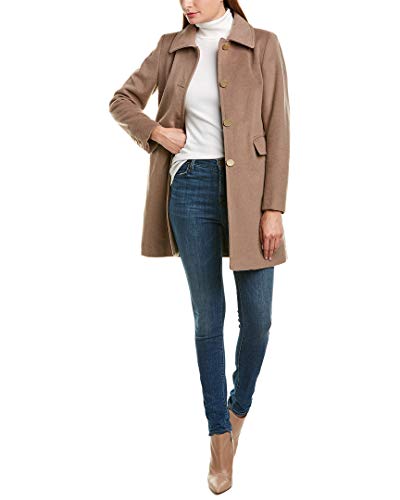 Tahari Sophia Womens Wool Blend A-Line Coat Color Size XL