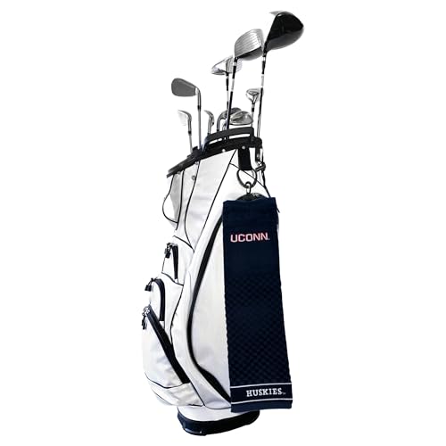 Image of Team Golf NCAA Connecticut Huskies Embroidered Golf Towel Embroidered Golf Towel, Checkered Scrubber Design, Embroidered Logo