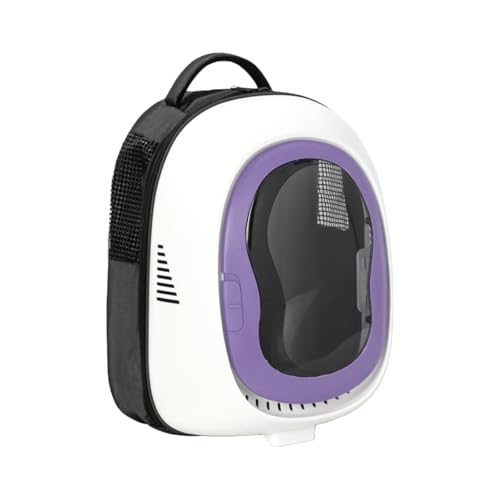 RIXVING ペットキャリーバッグ ペット 猫キャリー 猫リュック 宇宙船 カプセル型 サック 広々空間 暗い透明窓 犬や猫 小型犬に適しており 紫外線カット 顔が開く 通気性が強く 大容量 耐摩耗性と耐久性があり 安全 耐荷重10kg 外出 旅行などに