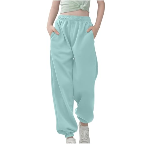 Girls Casual Solid Color Sweatpants Medium Large Kids Comfortable Drawstring Pants Soft Breathable Playwear