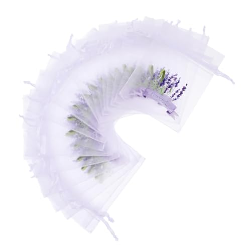 Alipis 20pcs Drawstring Sachet Bags Empty Lavender Storage Pouches with Fine Mesh Design for DIY Lavender Sachets Closet Fresheners and present Packaging