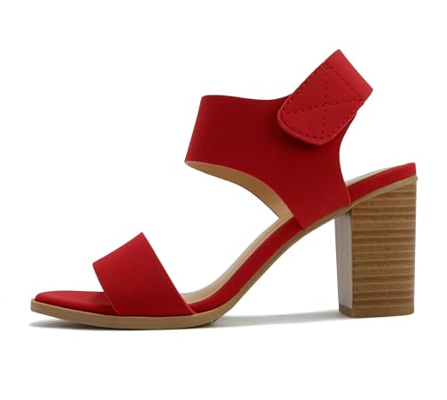 Image of Soda Wait-A ~ Women Open Round Toe Chunky Heel Ankle Strap High Heel Dress Sandals