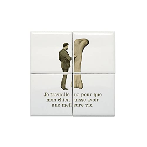 Carreaux céramique décoratifs 15x15 cm lot de 4 muraux pour passionnés de chiens