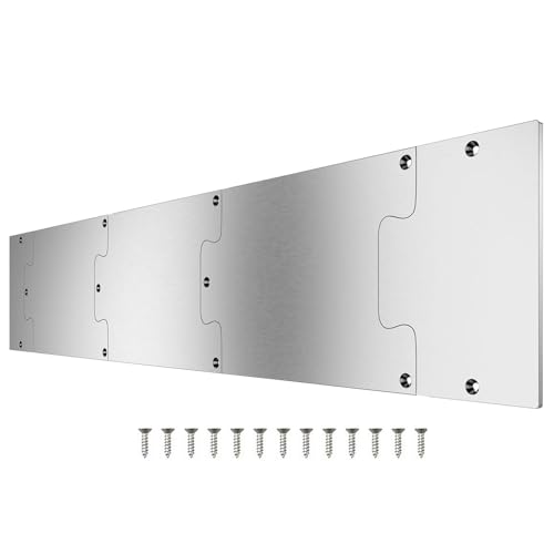 Kustimantu Assiette pour portes extérieures, de porte d'entrée, de porte décorative en métal - de protection en acier inoxydable pour salle de bain, salle d'étude, garage