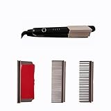 Dladhict Flat Iron Comb Attachment, Removable Hair Straightener, for Black Hair, Professional or Home Use Compact Straightening Styling Tool (Brown)