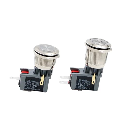 Bouton interrupteur 22mm 16A étanche IP65 avec anneau lumineux LED bleu pour extérieur