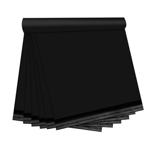 Image of Black Poly Mailers 14.5x19 Inch, 50 Pack | Self-seal shipping bags with secure adhesive; for online sellers, clothing, towels, accessories, and daily orders