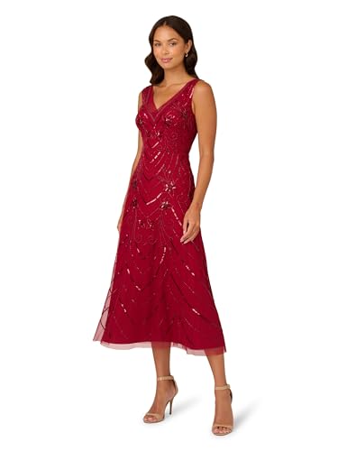 Image of Adrianna Papell Women's Beaded Mesh Dress