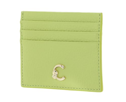Porte-cartes Coccinelle C-Me en cuir grainé de haute qualité couleur vert clair