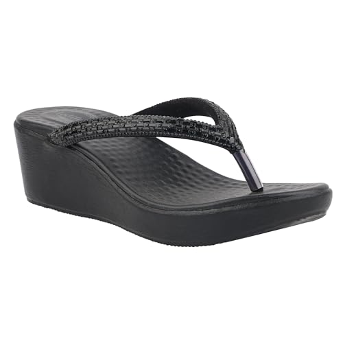 Image of Medifeet Slip-On Wedges Sandals II Rhinestones and Crystals Sandals II Cushion Fashion Sandals For Women's