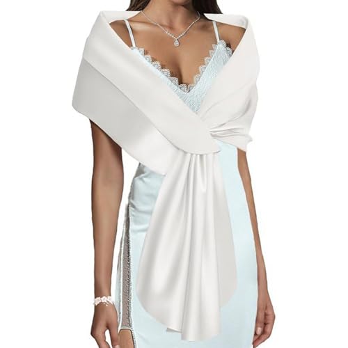 Elegant Satins Bridal Shawl Hand Embroidered Edges Shawl Wedding Women For Dresses Evening Gowns Hand Embroidered Event Stole