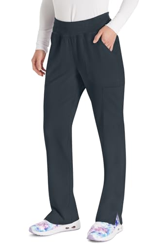 Dickies Women's Scrub Pants Natural Rise Tapered Leg Pull-On Bottoms with 7 Pockets and Knit Waistband DK005, L, Pewter - image 4
